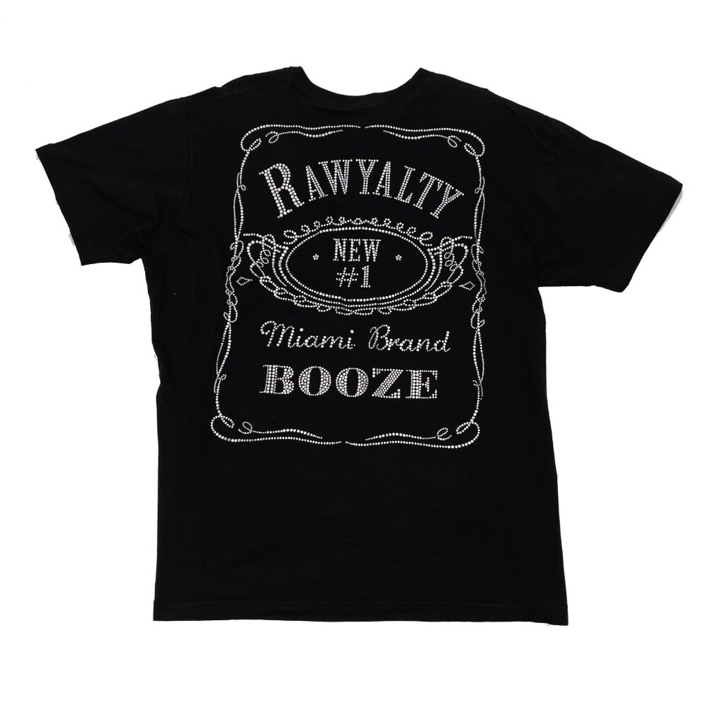 Rawyalty Miami Bling Rhinestone Black T-Shirt Mens XL X-Large